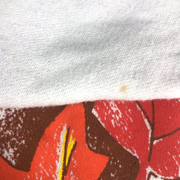 VTG Center Star Fall Sweatshirt Adult Extra Large White Orange Fleece Crewneck - Picture 7 of 11